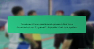 Estructura del Evento para Nuevos Jugadores de Bádminton: Formatos de torneo, Programación de partidos, Cuadros de jugadores